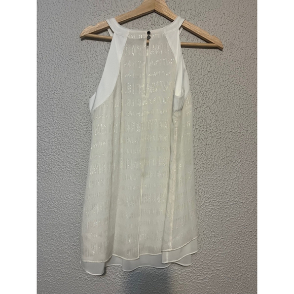 New with Tag White House Black Market Silk Metallic Harriet Clip Date Sleeveless - Picture 5 of 7